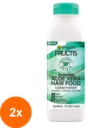 Garnier Fructis Set 2 x Balsam de Par Garnier Fructis Hair Food Aloe Vera, pentru Parul Deshidratat, 350 ml