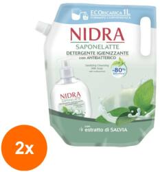 Nidra Set 2 x Rezerva Sapun Lichid Nidra Natural, Antibacterian 1 l