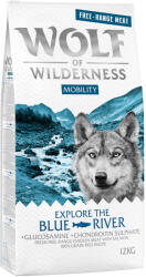 Wolf of Wilderness 12kg Wolf of Wilderness "Explore The Blue River" Mobility - szabad tartású csirke & lazac száraz kutyatáp