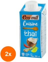 EcoMil Set 2 x Crema Vegetala pentru Gatit Thai Bio Ecomil 200 ml