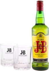J&B Whisky J&B Rare, Blended 40%, 0.7 l + 2 Pahare