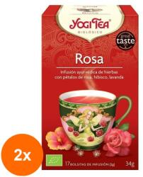 YOGI TEA Set 2 x Ceai Bio de Trandafiri, Yogi Tea, 17 Plicuri, 34 g