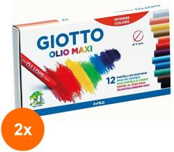 GIOTTO Set 2 x 12 Pasteluri Uleioase Maxi Giotto (CUL-2xFL0293000)