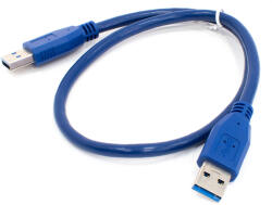 Thunder Germany MCS-75 (USB-A papa - USB-A papa) Töltő / Adatkábel, USB3.0, kék (0, 5m)