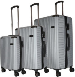 HaChi Memphis ezüst 4 kerekű 3 részes bőrönd szett (Memphis-szett-ezust)