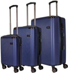 HaChi Houston kék 4 kerekű 3 részes bőrönd szett (Houston-szett-kek)