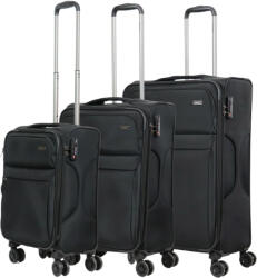 HaChi Oklahoma fekete 4 kerekű 3 részes bőrönd szett (Oklahoma-szett-fekete)