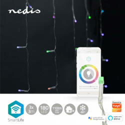 Nedis Wifi RGB Fényfüggöny - 3 x 3 m - 180 db led - SmartLife (WIFILXC01C180)