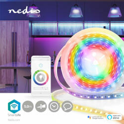 Nedis Wifi LED Szalag - RGB - 5 m - Távirányító - Tápegység - Beltéri - SmartLife (WIFILS51CRGB)