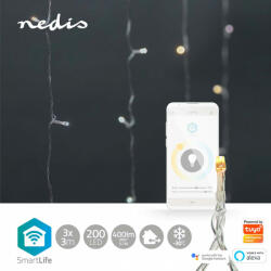 Nedis Wifi Fényfüggöny - 3 x 3 m - 200 db led - Hideg / Meleg fehér - SmartLife (WIFILXC02W200)