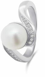  Brilio Silver Bájos ezüst gyűrű igazi gyönggyel RI061W (Kerület 54 mm)