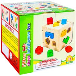 Casuta educativa cu forme realizate din lemn multicolor, sortator pentru copii (NBN000BX-120)