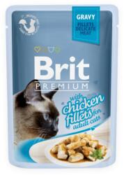Brit Premium Cat tasakos Delicate Fillets in Gravy with Chicken 85g - falatozoo