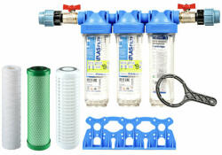 PRODO Szűrőkészlet Senior 10 "TRIO. Csatlakozókészlet 1". Szennyeződés-, klór- és szagszűrés (CB-AF CTO) 114250 (114250)