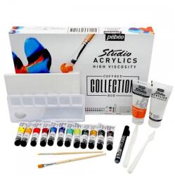 Pébéo Studio Acrylics Box tartozékokkal 23 db (Akrilfesték box)