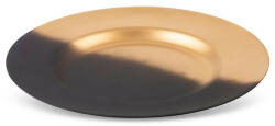 Kaja dekoratív üveg tál Fekete/arany 33x4 cm