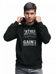 Fruit of the Loom, Kariban Father forgive me for these gains - GYM Fitness Unisex Kapucnis Pulóver (301029)