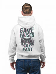  Game paused, talk fast - Unisex Zipzáros Pulóver (759163)