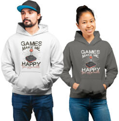  Games make me happy - Unisex Kapucnis Pulóver (868130)