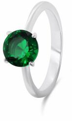 Brilio Silver Időtlen ezüst gyűrű zöld cirkónium kővel RI057WG (Kerület 56 mm)