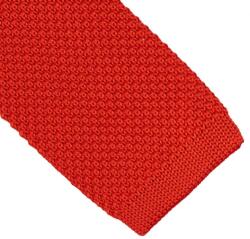 Onore Cravata slim tricotata, Onore, rosu, microfibra, 145 x 5.5 cm, model uni