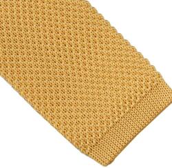 Onore Cravata slim tricotata, Onore, bej, microfibra, 145 x 5.5 cm, model uni
