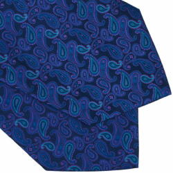 Onore Cravata ascot, Onore, bleumarin, mov si turcoaz, microfibra, 125 x 15.5 cm, model paisley