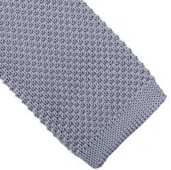Onore Cravata slim tricotata, Onore, gri, microfibra, 145 x 5.5 cm, model uni