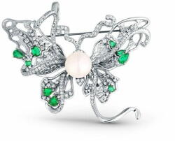  JwL Luxury Pearls Gyönyörű bross Pillangó 2 az 1-ben valódi gyönggyel és cirkónium kővel JL0845