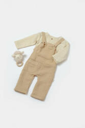 BabyJem Set bluza si salopeta, winter muselin, 100% bumbac - apricot, babycosy (marime: 3-6 luni)