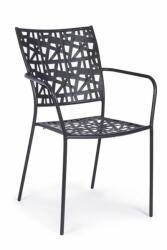Bizzotto Set 4 scaune fier gri antracit Kelsie 54x55x89 cm (0802877)