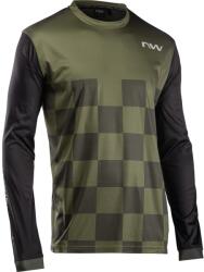 Northwave - bluza ciclism pentru barbati maneca lunga sharp jersey verde army negru (89221070-61)