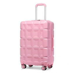 Miss Lulu London K2292L - Kono 24 Zoll könnyű Hartschalen-ABS-bőrönd TSA-zár rózsaszín
