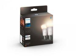 Philips Pachet 2 becuri LED inteligente Philips Hue, Bluetooth, Zigbee, A60, E27, 9.5W (75W), 1055, lumina alba calda (2700K)