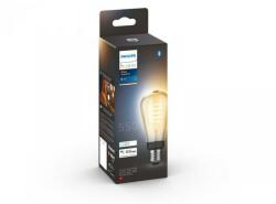 Philips Bec LED inteligent vintage Philips Hue Filament Edison, Bluetooth, Zigbee, ST64, E27, 7W (40W), 550 lm, lumina alba (2200-4500K)