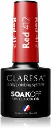 Claresa SoakOff UV/LED Color River géles körömlakk árnyalat Red 412 5 g