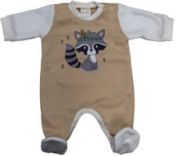 Asti Belül bolyhos hosszú ujjú kisfiú rugdalózó Mosómedve mintával