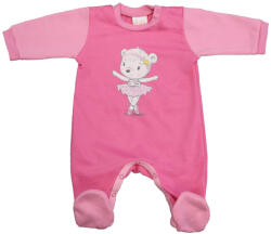 Asti Belül bolyhos hosszú ujjú kislány rugdalózó Balerina mintával