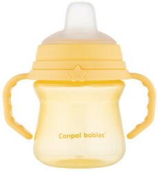 Canpol babies FirstCup itatópohár szilikonos ivócsőrrel 150ml 6h - Sárga - pindurka