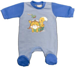 Asti Belül bolyhos hosszú ujjú kisfiú rugdalózó Mókus mintával