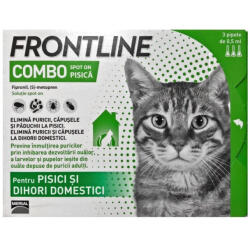 Merial Frontline Combo Pisica, 3 pipete Antiparazitare