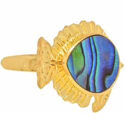  Arannyal Bevont Ezüst Gyűrű Abalone Kagylóval, Méret: 62-63 (PCY9483/62)