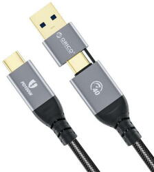 ORICO Cablu USB ACC40 100W USB Type-C - USB Type-C sau USB Type A 1.5m Negru (ACC40-15-BK)