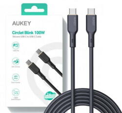 AUKEY Cablu Date Aukey CB-SCC101 USB-C Type-C Power Delivery PD 100W 5A 1m Silikon Black (CB-SCC101)
