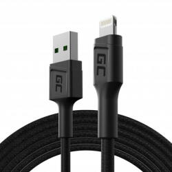 Green Cell Cable USB-A for Lightning Green Cell GC PowerStream, 200cm for iPhone, iPad, iPod, quick charging (31036) - pcone