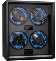 Klarstein Brienz 4, cutie de întors ceasuri, 4 ceasuri, 4 moduri, aspect de lemn, lumină interioară albastră (WW3-UhreBrien4-BK) (WW3-UhreBrien4-BK) - electronic-star