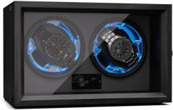 Klarstein Brienz 2, cutie de întors ceasuri, 2 ceasuri, 4 moduri, aspect de lemn, lumină interioară albastră (WW3-UhreBrien2-BK) (WW3-UhreBrien2-BK) - electronic-star