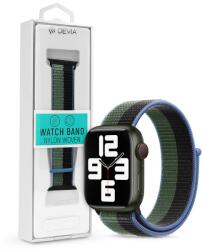 DEVIA Apple Watch szövet sport szíj - Devia Nylon Woven Braided Adjustable two-tone Watch Loop - 38/40/41 mm - eucalyptus green (ST364679) (ST364679)