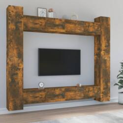 vidaXL 8 részes füstös tölgy színű szerelt fa TV-szekrényszett (3114243) - vidaxl
