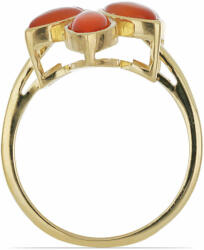  Arannyal Bevont Ezüst Gyűrű Tagebaui Karneollal, Méret: 57-56 (Y49264/57)